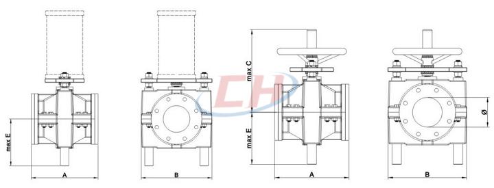 重載式氣動夾管閥結構圖